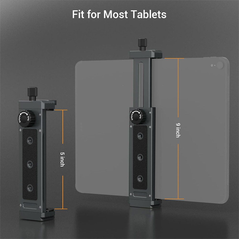 2025 Aktualisierung Tablette-Halfter Klemmclip für iPad Profi Luft Mini 2 3 4 Universal--Clip-Stativhalterung für iPhone 4,7"-12,9" sterben meisten Tablets