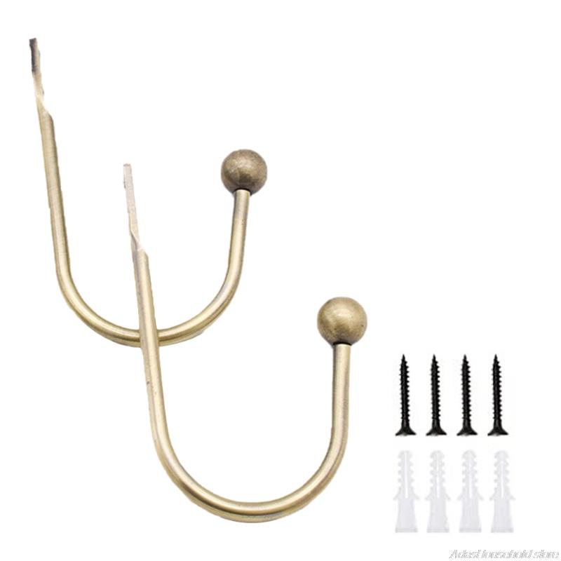 Aluminum Alloy Curtain Tieback Hook with Screws Wall Mount Heavy Duty U Shaped Hook Anti Deform Home Dorm Curtain Hook: 3