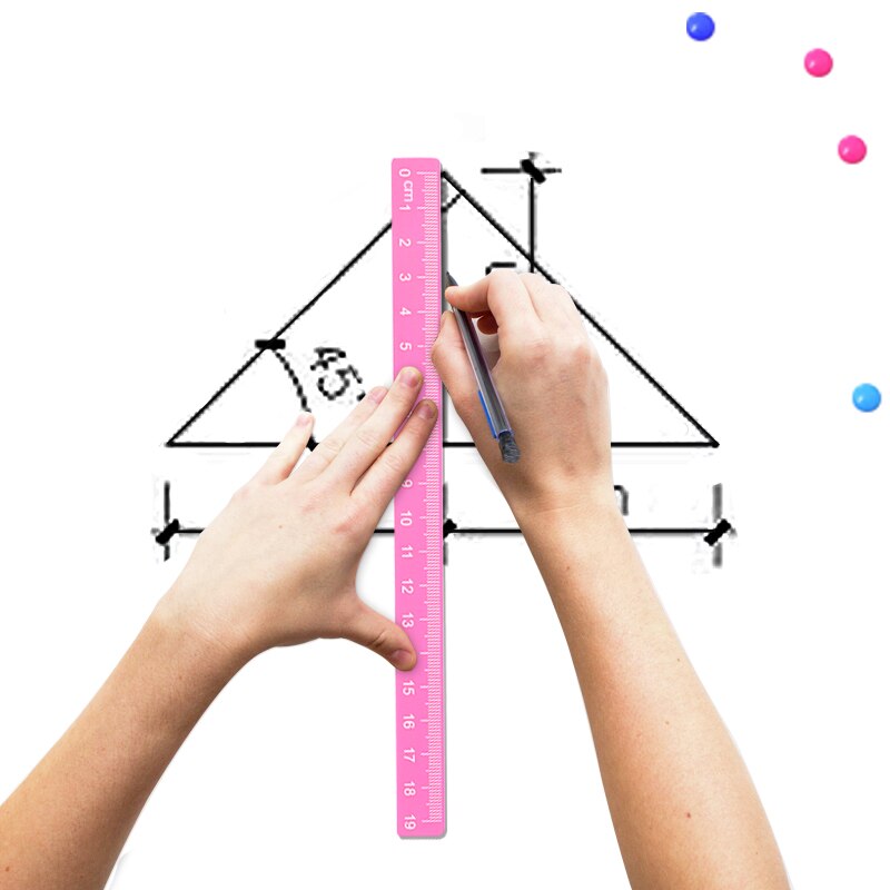 Pizarra blanca, regla magnética de medición, suministros escolares, papelería, dibujo educativo, enderezamiento