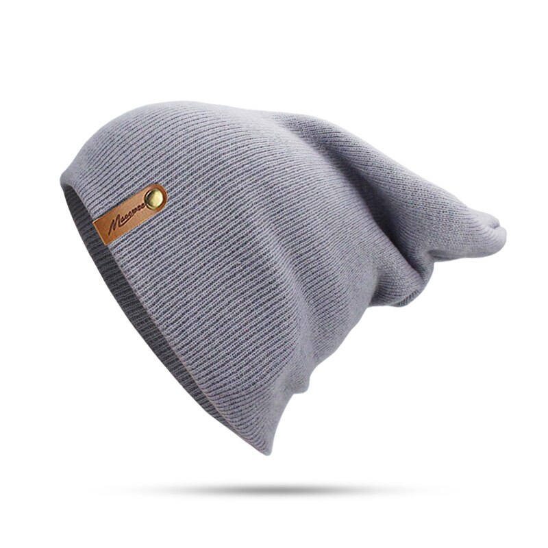 Merkki talvihattu miehille skullies pipot naisille lämmin lippalakki unisex elastisuus neulottu pipo vihreä unisex vapaa-ajan hatut: E