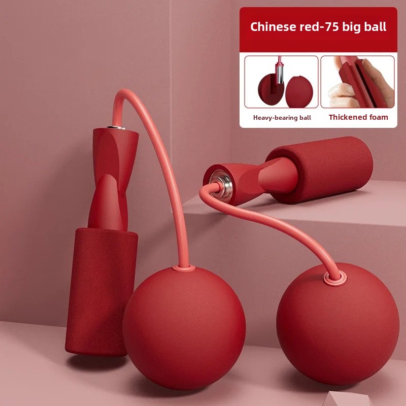 Cuerda de saltar ponderada inalámbrica , Fitness, quema de grasa, pérdida de peso, cuerda de saltar de bola grande gruesa para deportes y entretenimiento: Rosa