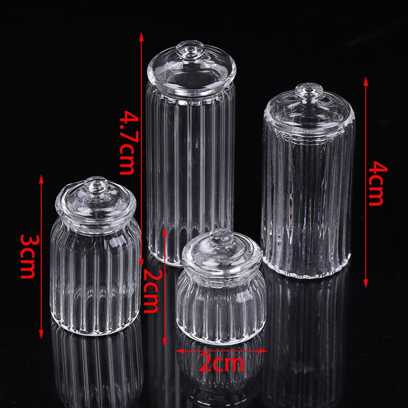 Mini Resin Candy Jar for 1/12 Dollhouse Miniature Accessories Simulation Candy Bottle Model Toy for Doll House