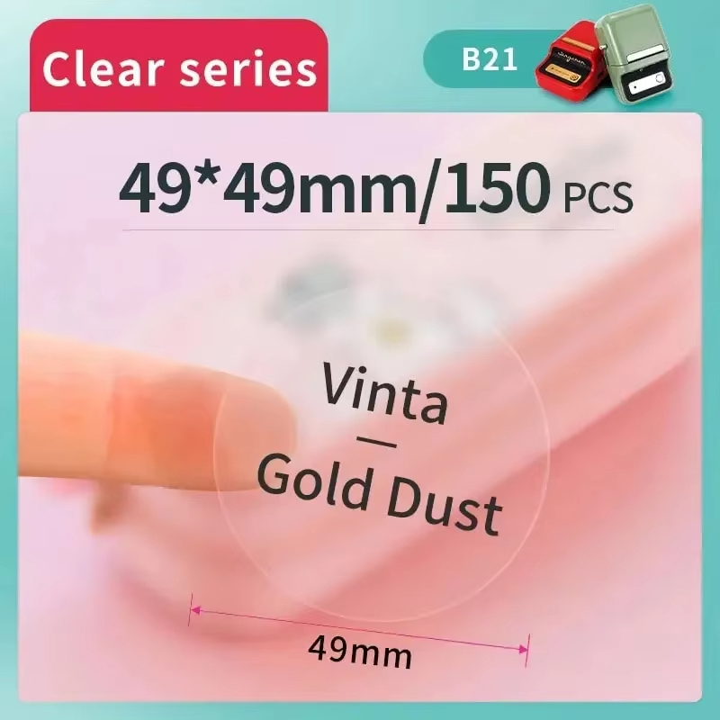 Niimbot B1 Transparent Stickers Label Printer Round/Square Portable Mini Printer Thermal Paper Labels For B21/B3S/B203 Niimbot: black