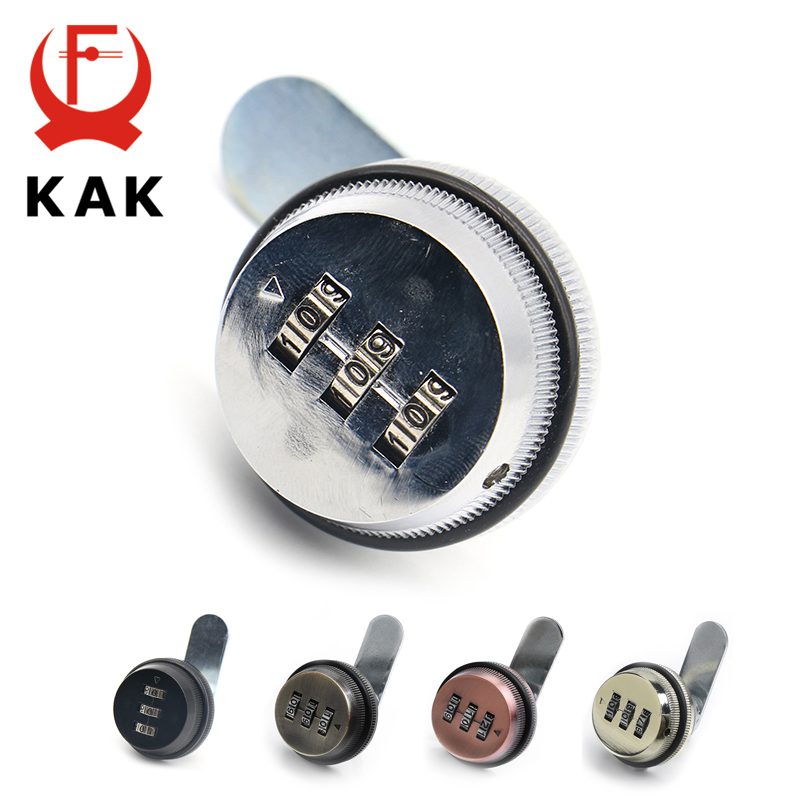 KAK Combinatie Kastslot Zwart/Zilver Zinklegering Wachtwoord Sloten Beveiliging Domotica Cam Lock Voor Brievenbus Kastdeur
