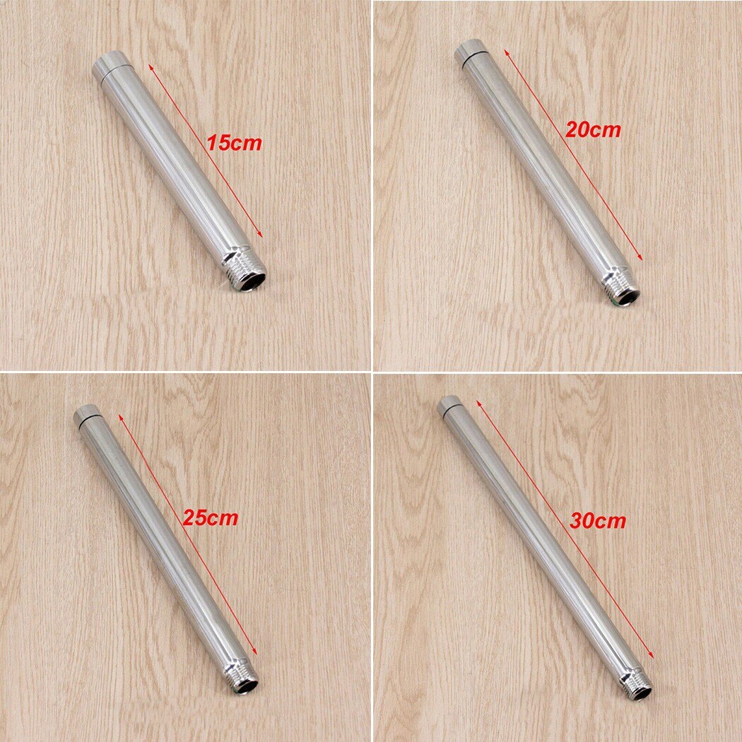 Stainless Steel Chrome Shower Head Extension Pipe Adjustable Shower Arm Handheld Shower Head Transform Water/Rainfall Shower Set