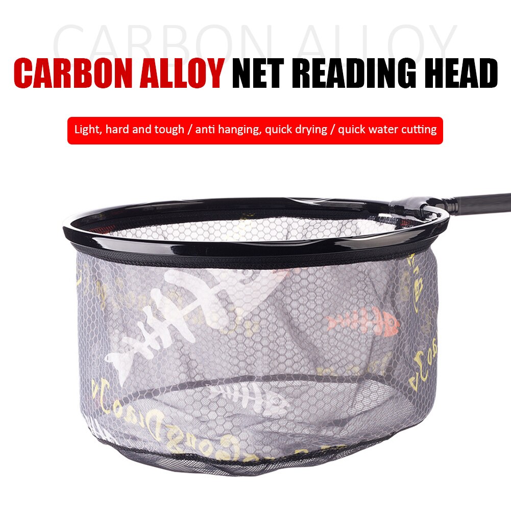 30-40cm Carbon Fishing Net Foldable Collapsible Telescopic Mesh Hole Depth Landing Dip Net Fishing Tackle