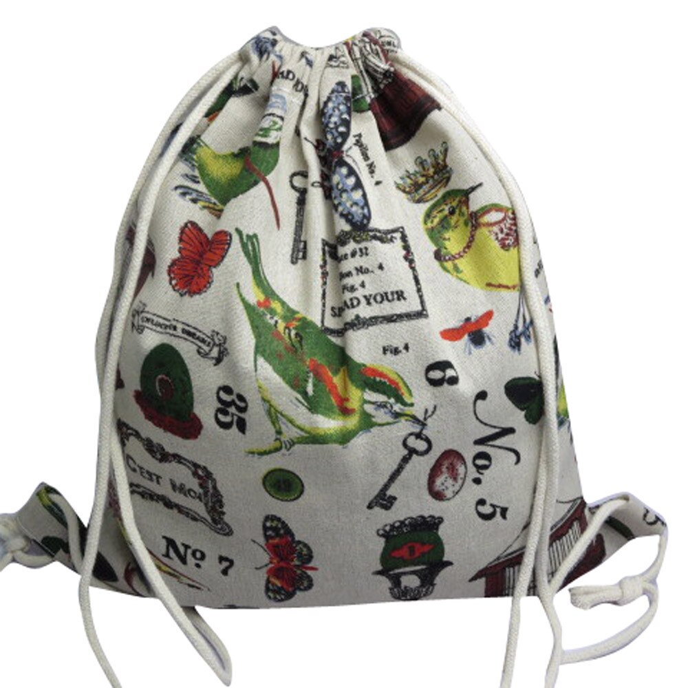 Saco de cordão mochila graffiti retro lona mochilas de viagem dos homens das mulheres roupas cosméticos sacos ombro casual bolsa torebka