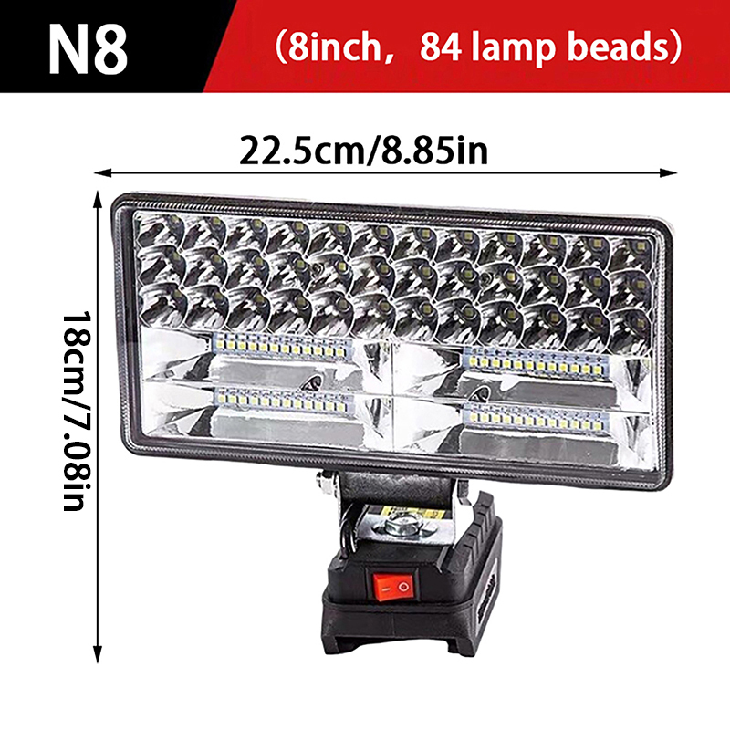 Til makita 18v li-ion batteri led arbejdslampe 3/4/8 tommer lommelygte bærbar nødprojektør udendørs camping vandreture lampe: Grøn