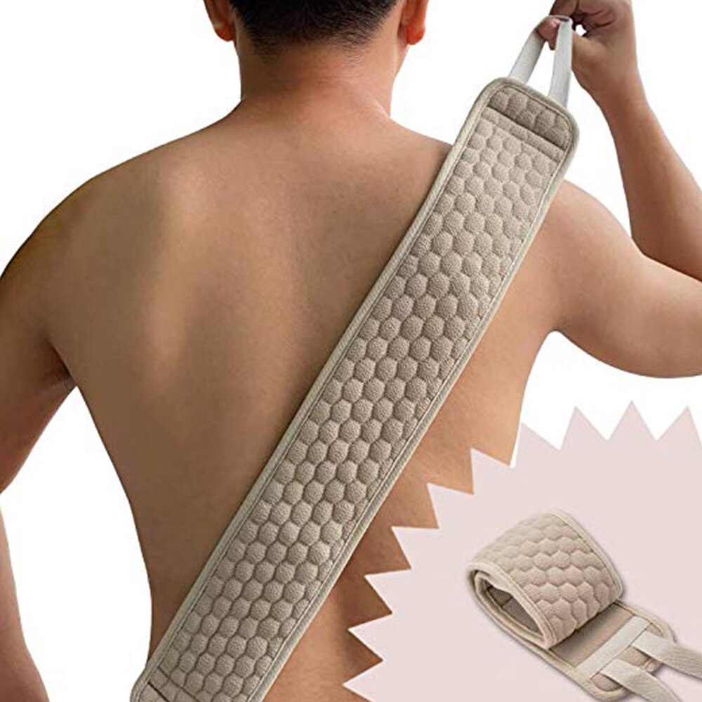 Soft Exfoliating Back Strap Massager Bath Towel Shower Massage Spa Scrubber Sponge Body Skin Health Cleaning Removing Dead Skin