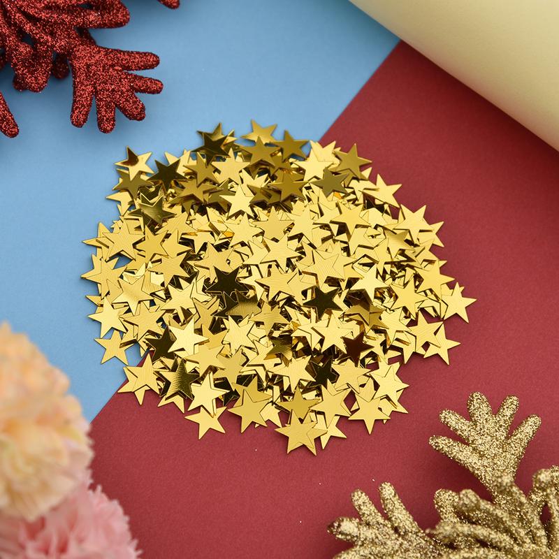 1000 stks/zak 10mm Vijfpuntige Ster Confetti Goud Zilver Groen Rood Blauwe Ster Papier Schroot Wedding Party Decoratie confetti
