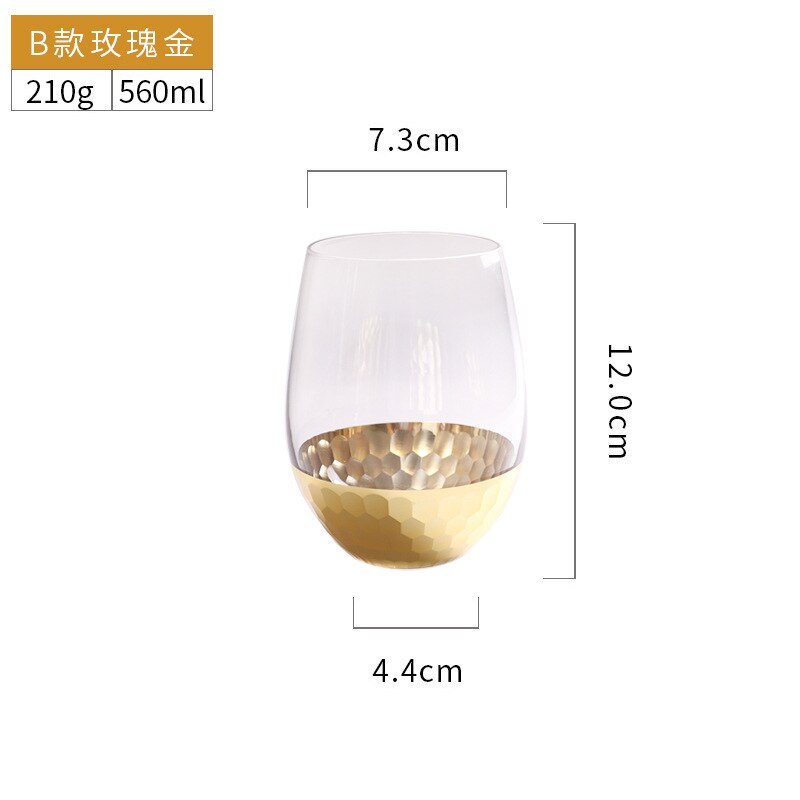 Plated Gouden Rode Wijn Glas Cocktail Glas Gouden Base Wijnglas Bar Club Wijn Set: Roze