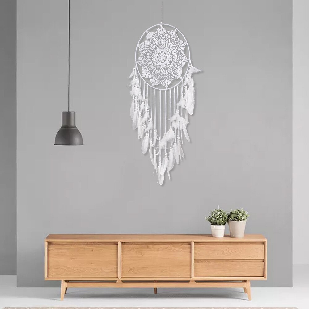 Urdeoms Attrape-rêves noirs pour chambre à coucher, adultes, garçons, attrape-rêves mural pour filles, cristaux, décoration murale bohème, décoration de chambre pour adolescents, idées de cadeaux de