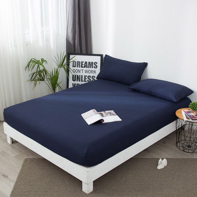 1Pc Waterdichte Matrashoes Voorzien Laken Pad Protector Effen Kleur Sprei Koningin/Koning Twin Matras Cover Protector: 7 / M