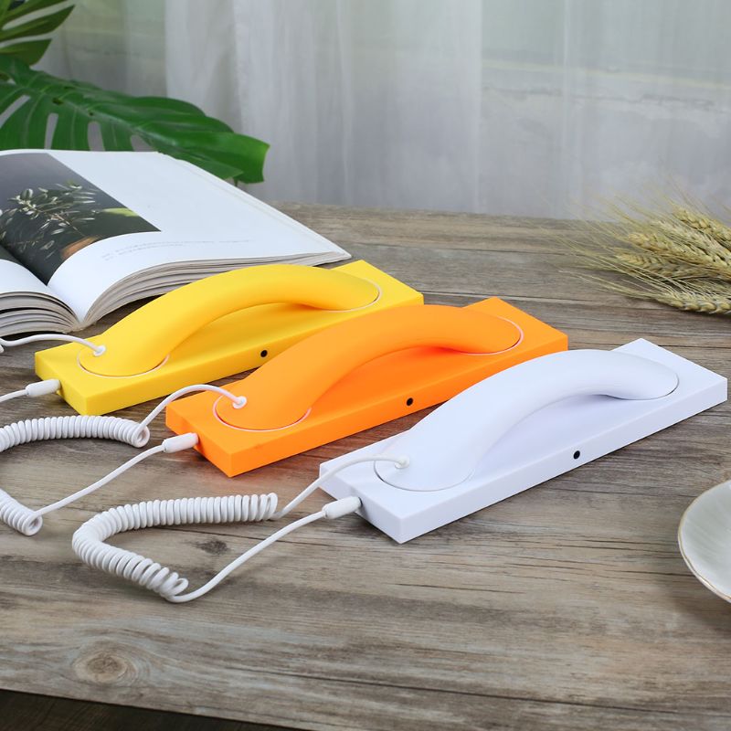 Retro Phone Handset Headset 3.5MM PC Comtuper Microphone with Base for Cellphone