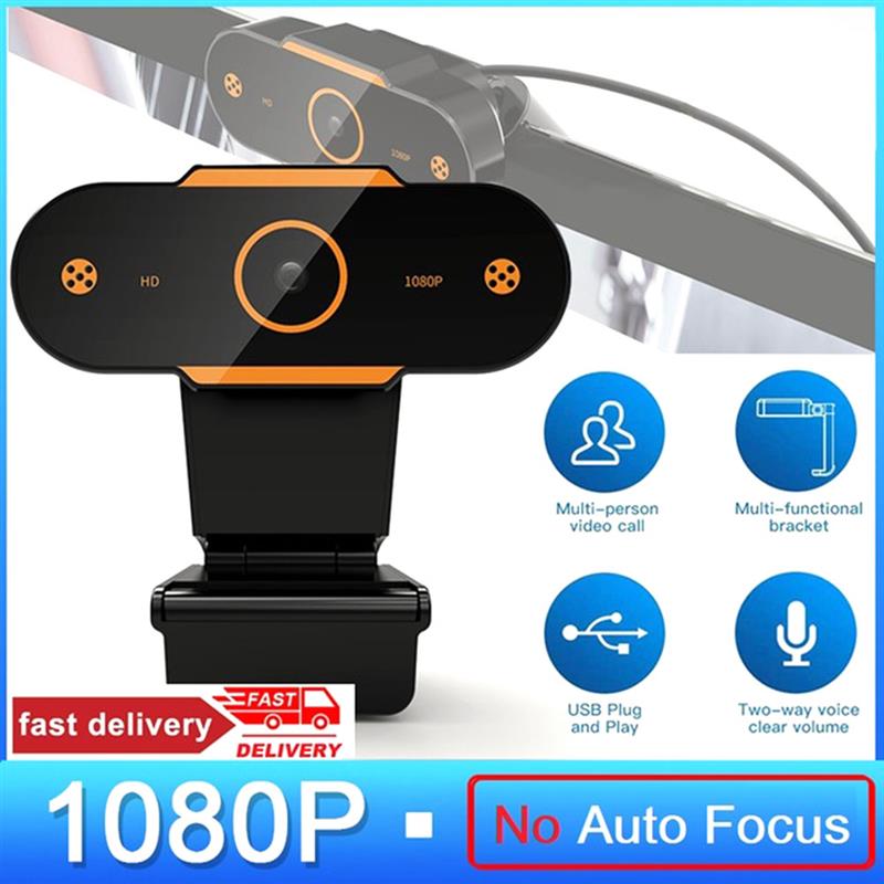USB Web Camera 2K 1080P HD Auto Focus Computer Camera Webcams Built-In Sound-Absorbing Microphone 1920 *1080 Dynamic Resolution: 1080P