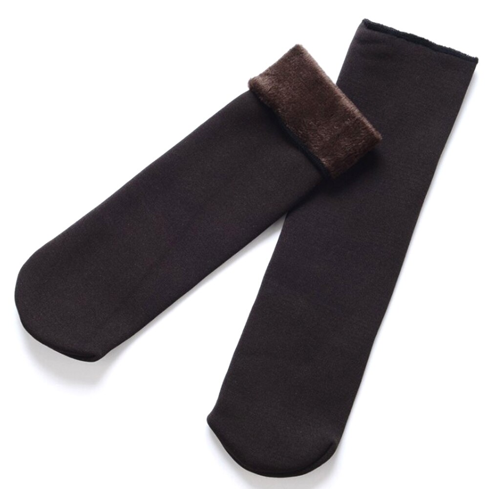 Calcetines de terciopelo para mujer, calcetín grueso de Cachemira para nieve, térmico, para mantener el suelo, calcetines para dormir, cálido, Otoño e Invierno: coffee