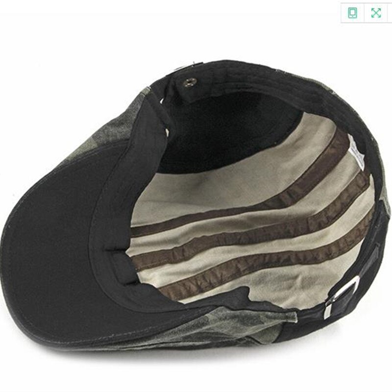 Tcax Béret Homme Coton Printemps Été Camouflage - Casquette Gavroche Plate à Bec De Canard Réglable