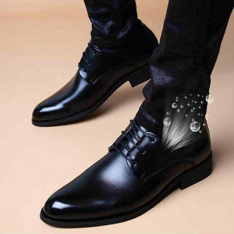 Acebuy afslappede sko mænd læder britiske forretningssko med herresko ungdoms – Grandado