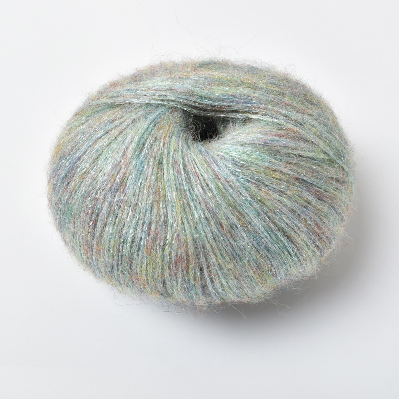 Rouleau de fil Mohair à paillettes au Crochet, 25g/rouleau, fil de laine doux et pour bébé, bricolage, tricot à la main, pull, châle, chapeau, fil de dentelle, fournitures de couture