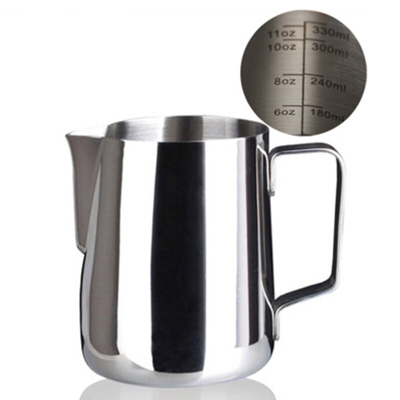 304 Stainless Steel Coffee Foam Cups Essential For Coffee Lovers M17D: 600ml / Silver with scale