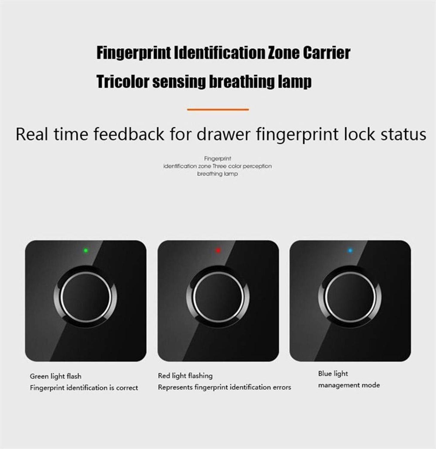 Fingerprint Lock Cabinet Locks Biometric Keyless Wooden Box Furniture Drawer Fingerprint Locks,Suitable for Home &Office (Black)