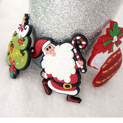 1pc Cute Christmas Refrigerator PVC Magnetic Cartoon Snowman Reindeer Fridge Magnets Santa Claus Tree