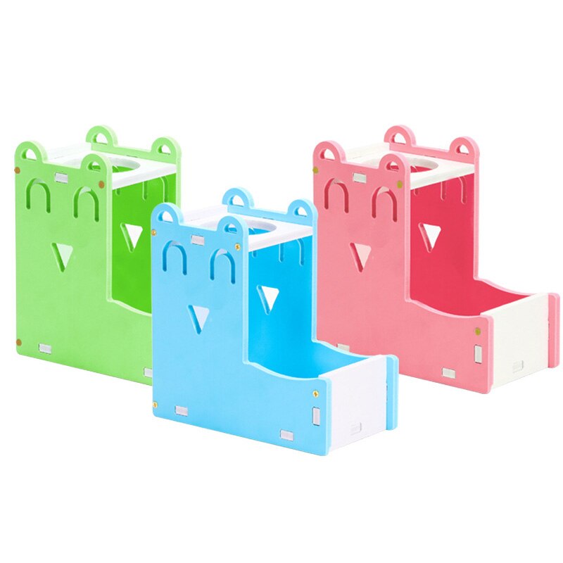 Cuenco de comida para mascota pequeña, jaula para hámster, cuenco de agua de beber cuadrado, alimentador de ardillas Multicolor, suministros para mascotas