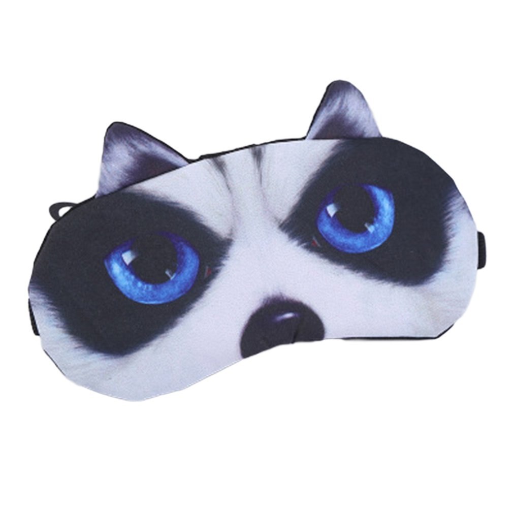 3D Eye Mask Ice Pack Eye Mask Cartoon Animal Blindfold Eye Mask Ceramic Fleece Short Plush Eye Mask: 07