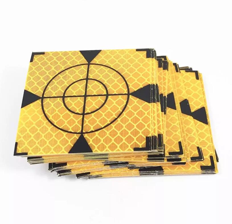 100 buc 40*40mm folii reflectoare toate culorile pentru topcon leica statie totala topografie foaia geografie autocolant reflectorizant: Triunghi galben