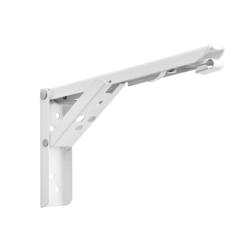 2Pcs Triangle Folding Bracket Adjustable Wall Mounted Table Shelf Heavy Duty Bench Support Furniture Hardware Accessory: W-12