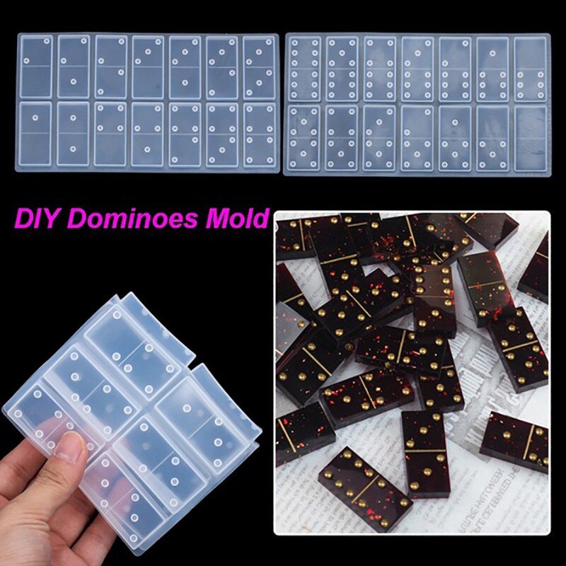 Soleebee – Moule Domino En Silicone Bleu – Pour Résine Époxy, Chocolat, Savon, Gâteau – DIY Facile – 21,5 X 20 Cm – Cadeau Pour Créatifs