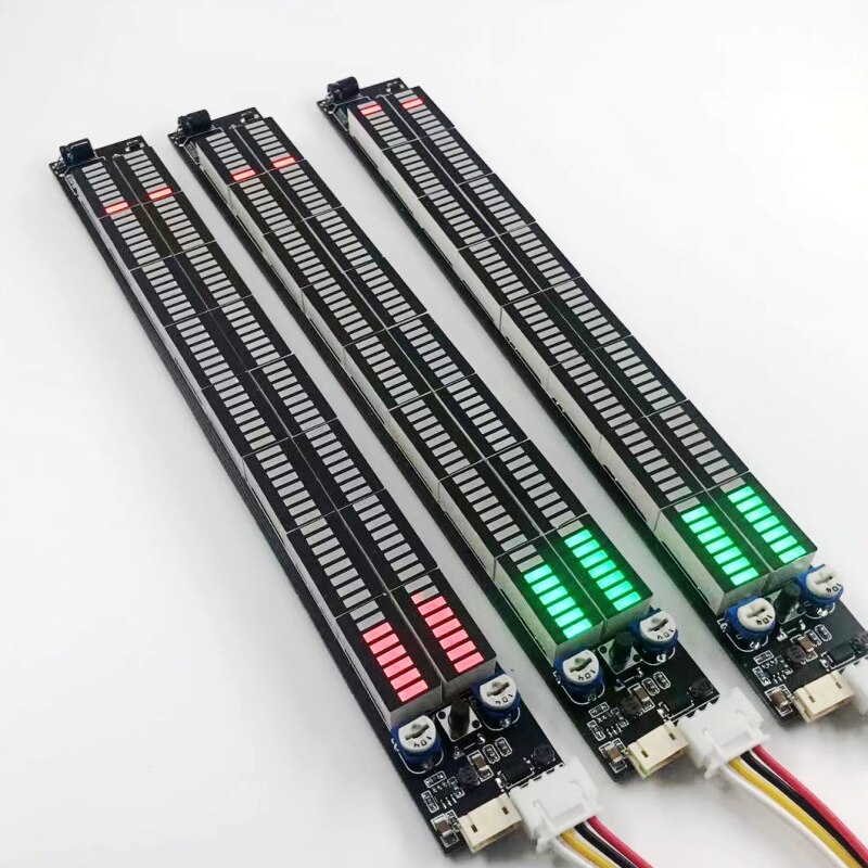 Dc 8-40V Dual 64 Led Stereo Muziek Spectrum Licht Audio Niveau Indicator Versterker Vu Meter Voor Auto speler Licht Sfeer Lampen
