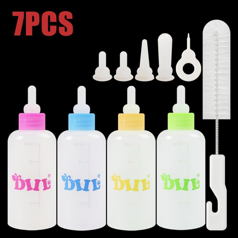 Animal de compagnie chat chien bouteille de lait Animal de compagnie chiot chaton bébé Animal ensemble 60ML alimentation en plastique amical bouteille de soins infirmiers Environmentall V2X5