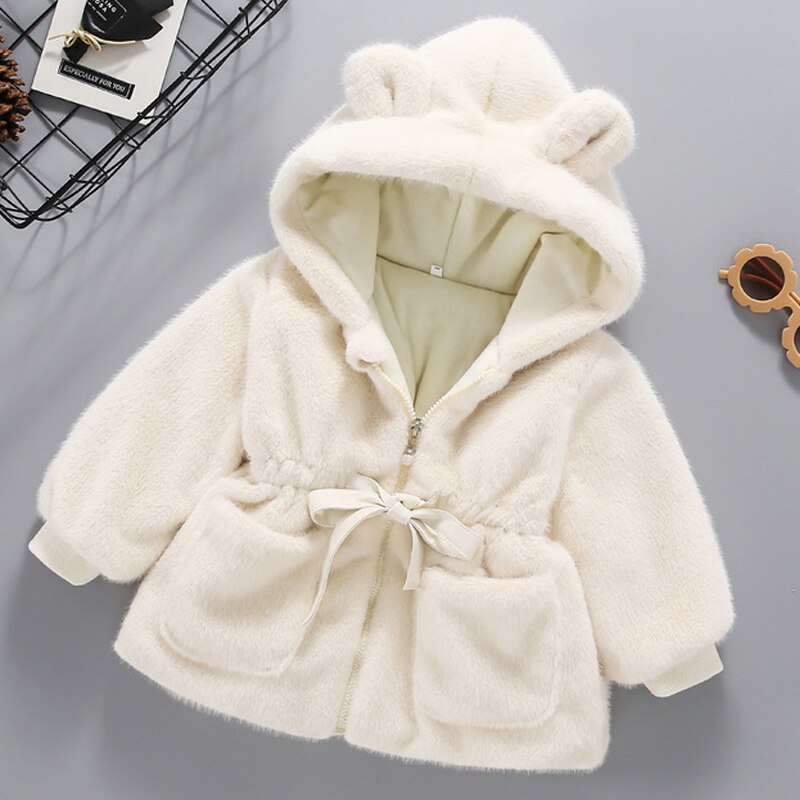 Winter Jassen Meisjes Wollen Overjas Leuke Kapmantel Voor Kids Meisje Warme Bovenkleding Wollen Jassen Dikke Meisje Kleding