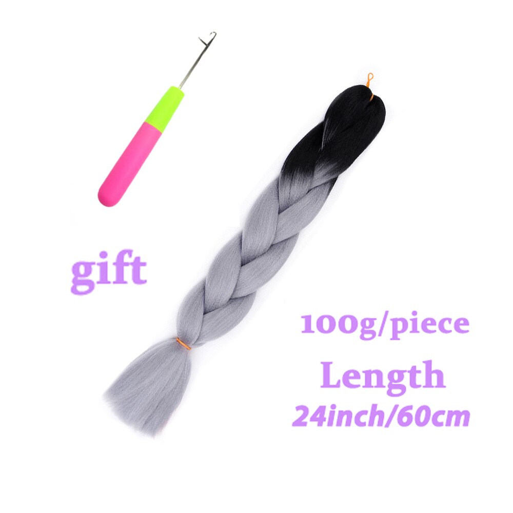 Long 24 inches Jumbo Braid Hair Ombre Braiding Hair 100 grams Synthetic Hair Extensions Jumbo Braids Hair for Women Dressing: M28