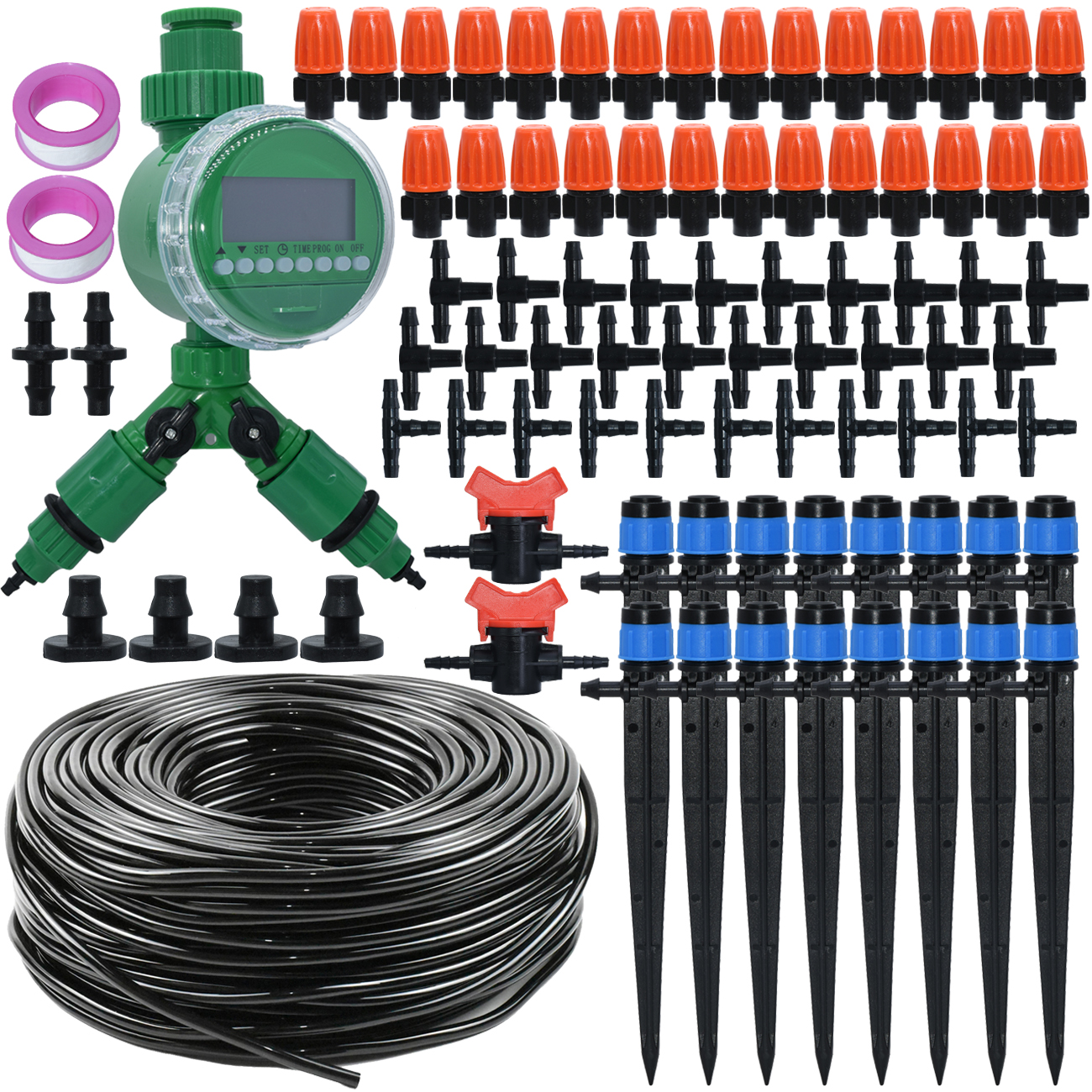 KESLA Garden Micro Drip Irrgation Watering Kits Timer Controller Automatic Misting Cooling Sprinkler System Flowers Greenhouse