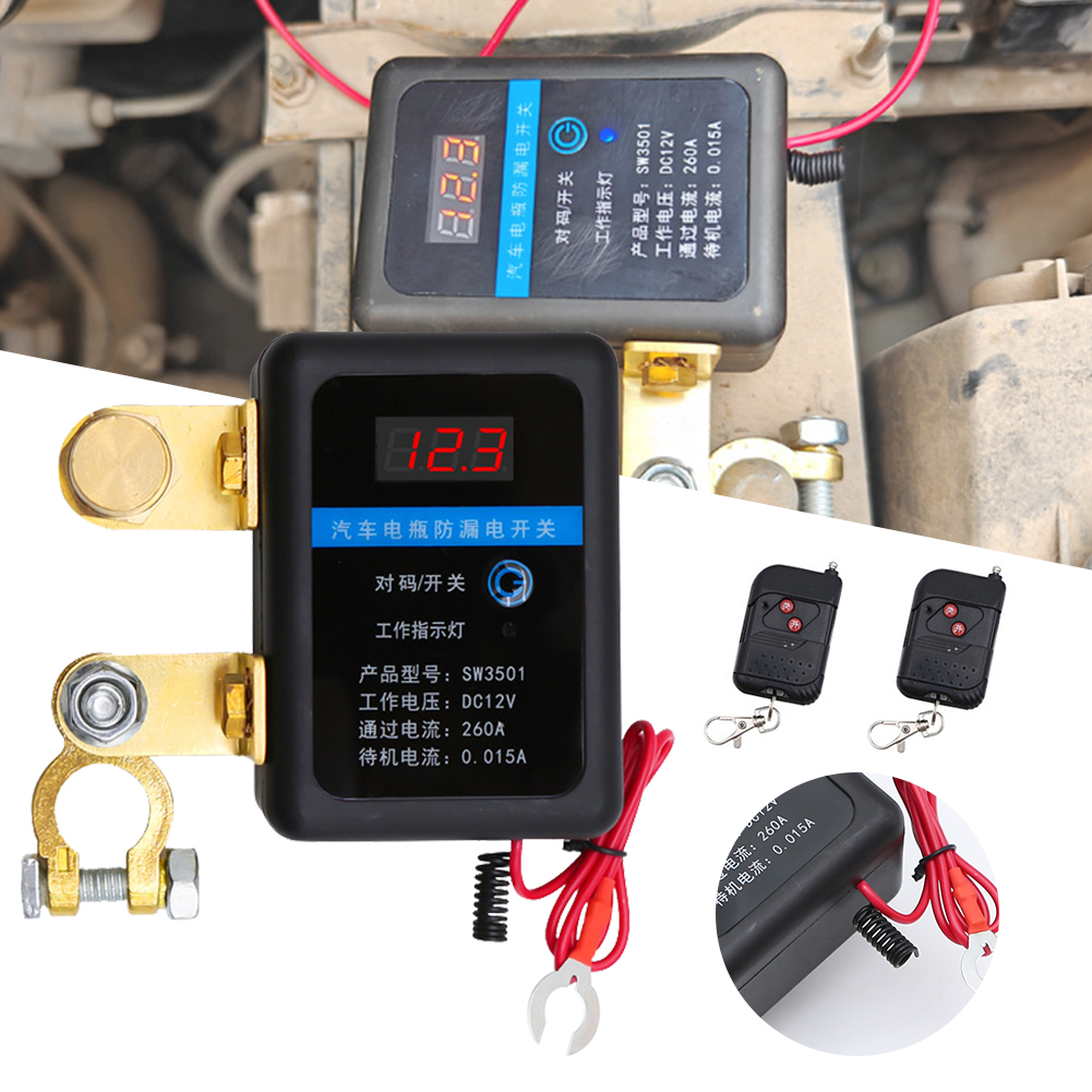 Remote Battery Disconnect Switch 12V 260A Kill Switch Automatic Power Off Prevent Battery Drain with Remote for Car Truck SUV