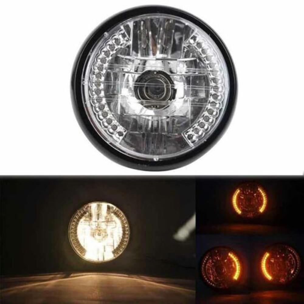 Motorcycle Modified Retro Headlights 7 Inch Angel Ring Headlights for Harley Far Near Light Steering Function Headlights