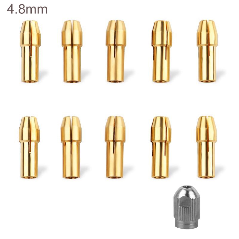 rote colletmini bore rote collet chuck 10 stk rote bore chuck collet sett mini bore rote collet chuck collets 3.2mm-0.5mm: Sett 1