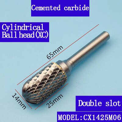 Carbide abrasive rotary file C(CX) type 6mm shank diameter tungsten steel metal milling cutter hand tool parts milling aluminum: CX1425M06