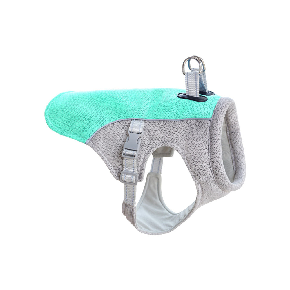 Sommerreflekterende kjølevest til hunder med hurtigutløsning til små, mellomstore hunder utendørs turgåing camping: S / Grønn
