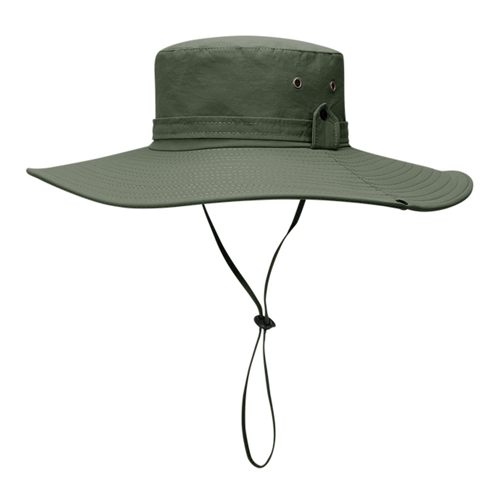 Summer Sun Hat For Man Outdoor Quick-drying Sun-proof Men's Panama Hat Fishing Breathable Male Large Wide Brim Bucket Hats: Army green