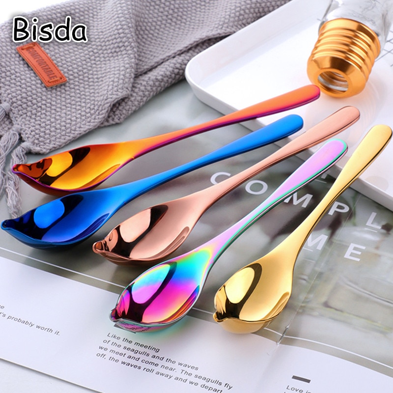 Kleurrijke Saus Lepel Waterdrop Soep Scoop Tapered Uitloop Vorm Olie Lepel Honing Ijs Cake DIY Keuken Bakken Gebak Gereedschap