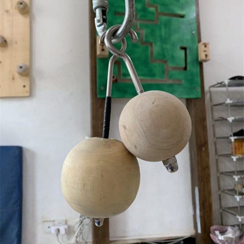 1 paio di sfere da arrampicata in legno 7/8/10CM tiro su formazione manopole arrampicata su roccia allenatore di mazze allenamento palla di cannone