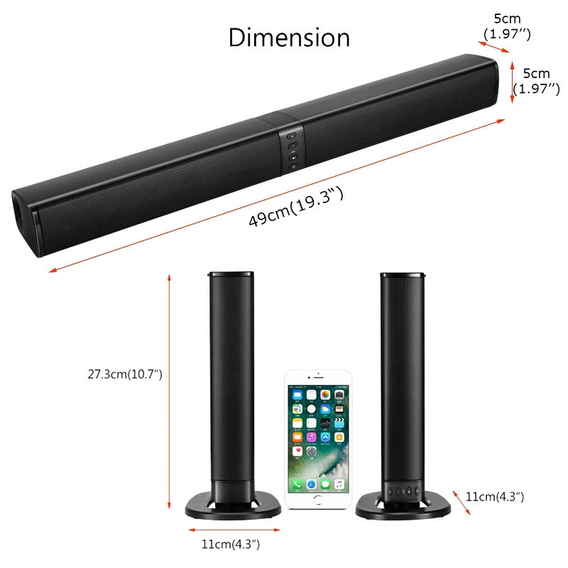 Home Theater 20W Bluetooth Soundbar Tv Aux Optic Bluetooth Soundbar Speakers Kolom Soundbar Met Subwoofer Voor Tv