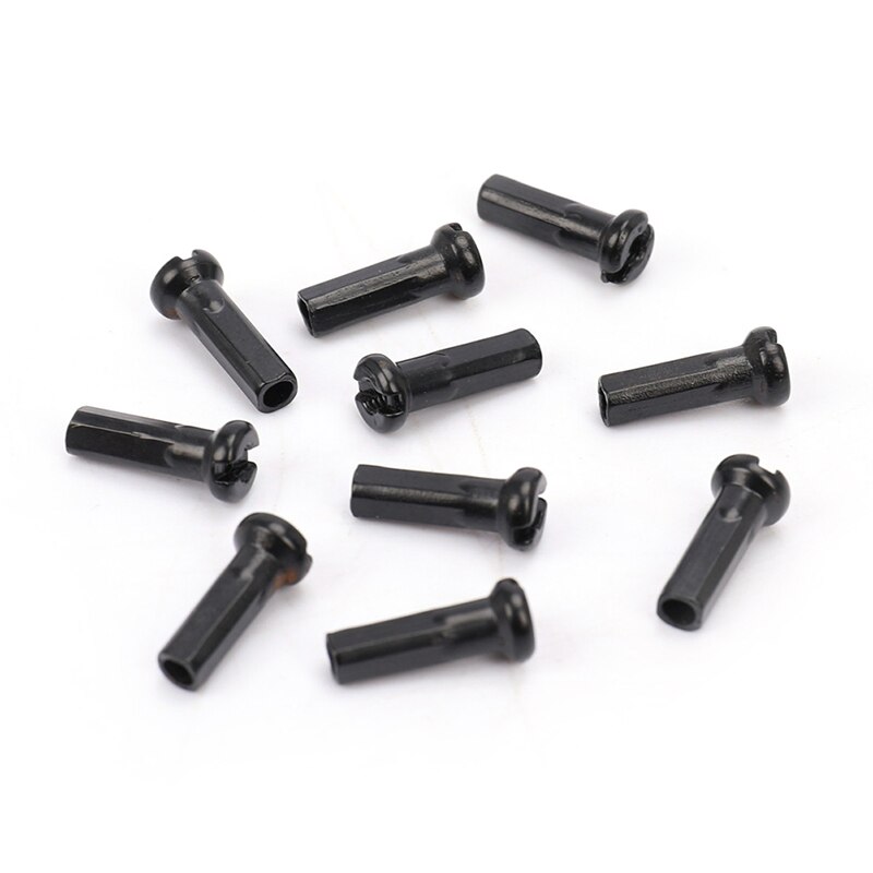 Tapones de hierro para radios de bicicleta de montaña, 10 Uds., 14mm, accesorios coloridos para ciclismo de cobre y plata: Negro
