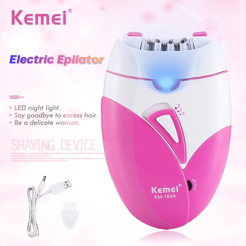 Kemei – épilateur électrique Rechargeable pour femmes, rasoir pour dames, pour Bikini, corps, visage, aisselles, chargeur USB 35D