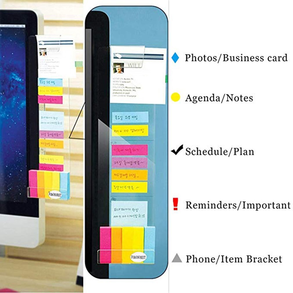 Right Paste Computer Monitor Sticker Sticker Acrylic Screen Notes Record Clip Charging Hole Phone Holder