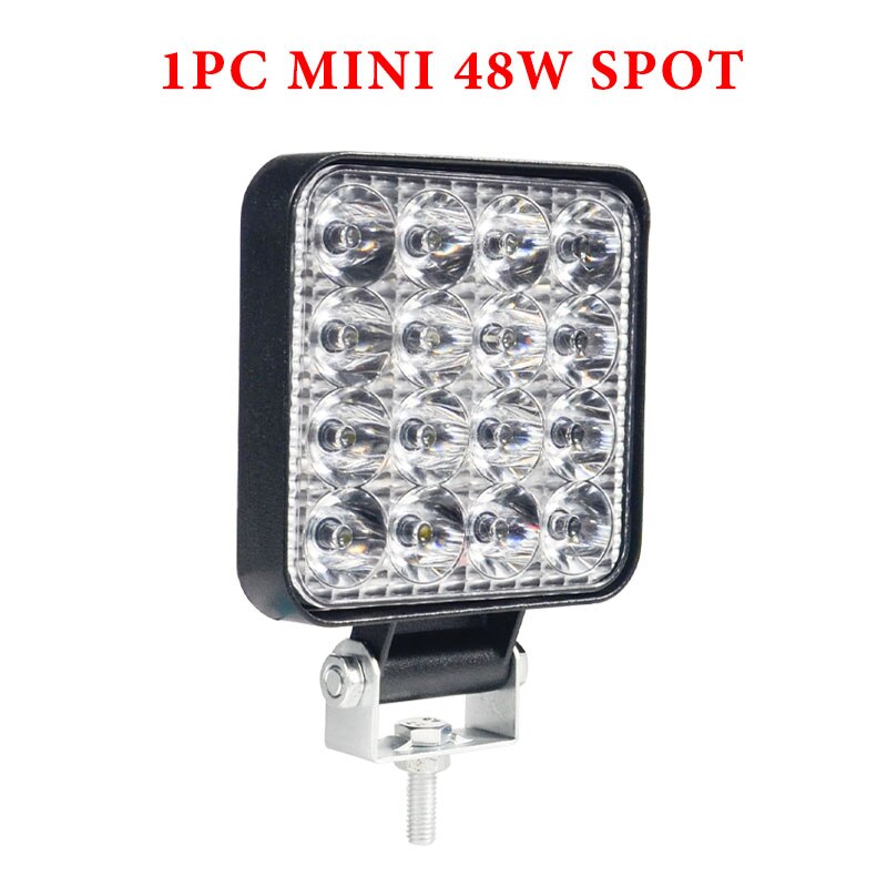 2PCS 12V 54W Wrok Light led bar LED lightbar 3030 LED 18SMD for Truck Tractor SUV 4x4 Car Led Headlights Lighting Spot work bar: 48W  WORK LIGHT 1PC