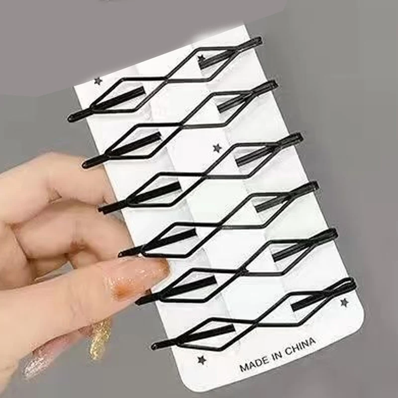 Pasadores de Metal negro para el cabello, horquillas onduladas, horquilla Invisible BB, accesorios para el cabello, 1/20 piezas: S / Rojo